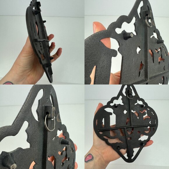 Vintage Avon Trivet Christmas Holiday Joy Holly Brass Copper Cast Iron Dining - Picture 5 of 9